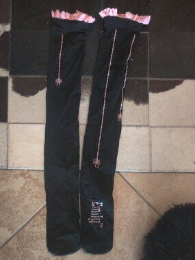 Hot Topic Emily the Strange over the Knee socks OS New